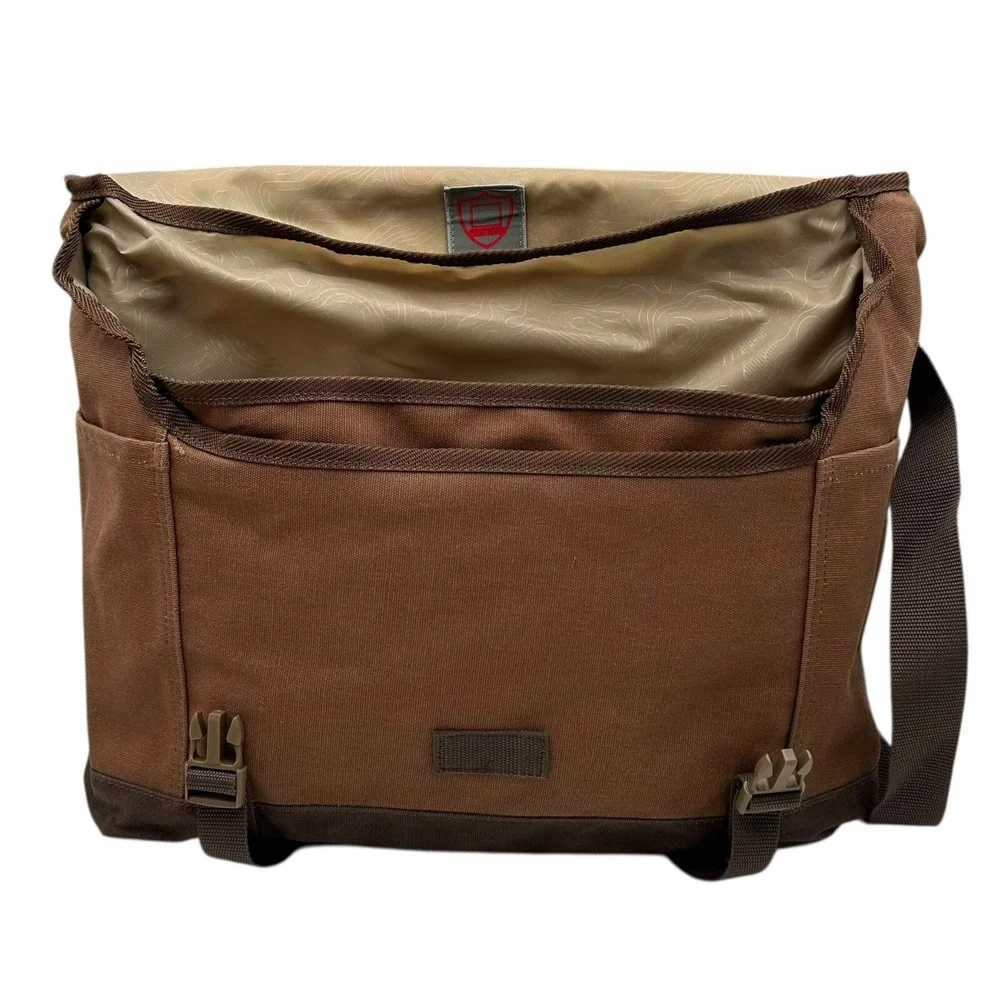 Wenger Water Repelling Waxed Canvas Messenger Shoulder Bag Brown 16in Laptop